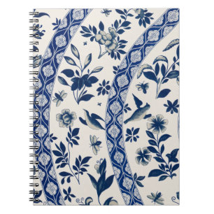 Blue flower pattern notebook