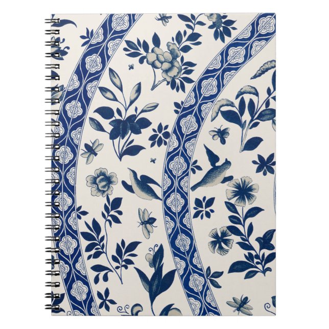Blue flower pattern notebook (Front)