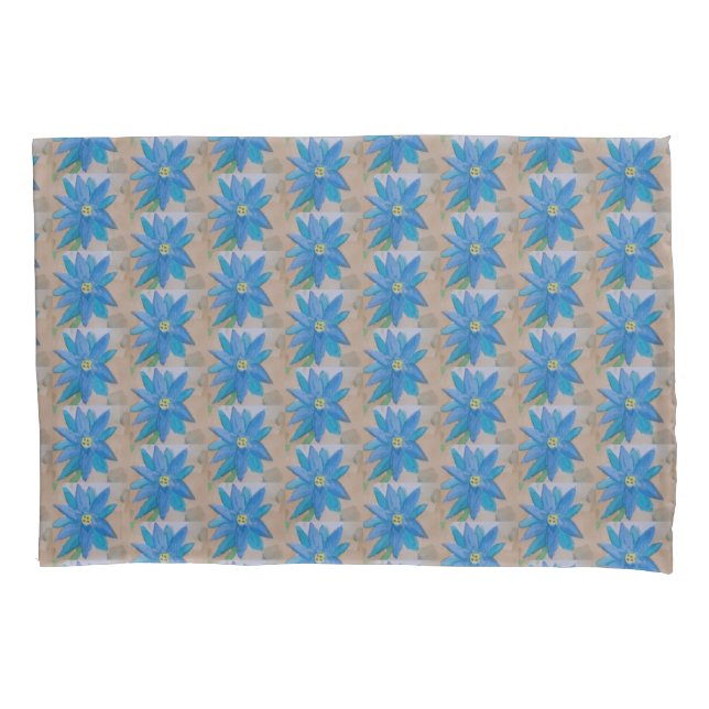 Blue Flower  Pillowcase (Front)