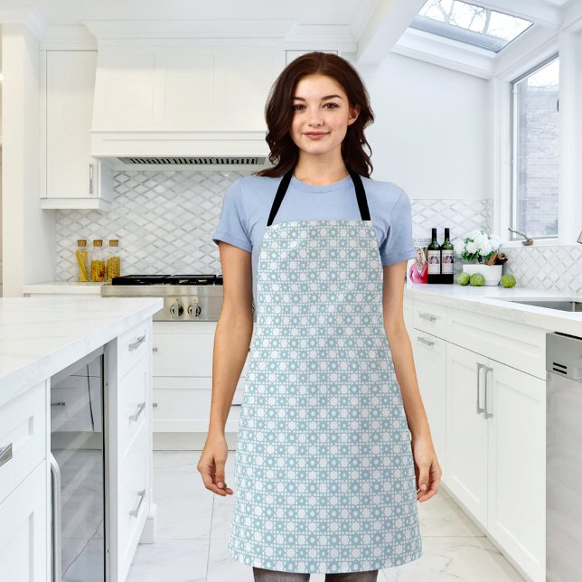Blue Flower Plaid Pattern Apron (Creator Uploaded)
