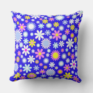 Blue Flower Power Cushion