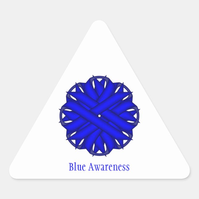 Blue Flower Ribbon by Kenneth Yoncich Triangle Sticker (Front)