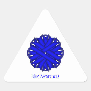 Blue Flower Ribbon by Kenneth Yoncich Triangle Sticker