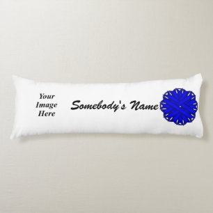 Blue Flower Ribbon Template by Kenneth Yoncich Body Cushion