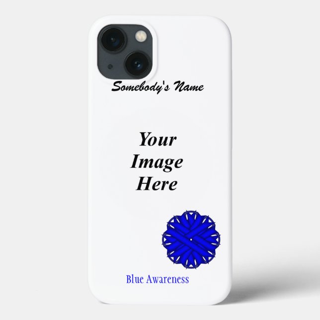 Blue Flower Ribbon Template by Kenneth Yoncich Case-Mate iPhone Case (Back)