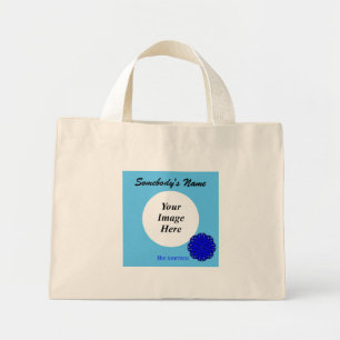 Blue Flower Ribbon Template by Kenneth Yoncich Mini Tote Bag