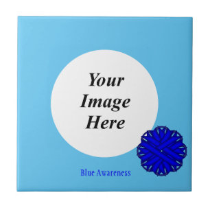 Blue Flower Ribbon Template by Kenneth Yoncich Tile