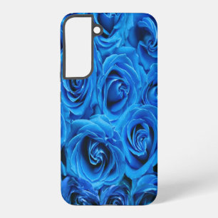 Blue flower roses pattern samsung galaxy case