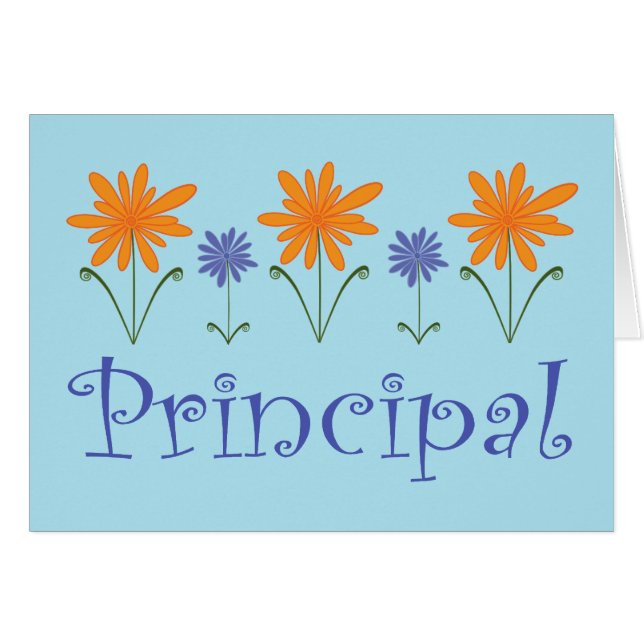 Blue Flower School Principal Gift (Front Horizontal)