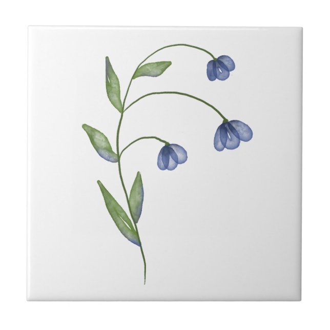 blue flower simple  tile (Front)