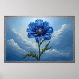 🌼 Blue Flower Sky Wall Art For Calm Home Decor 🌼
