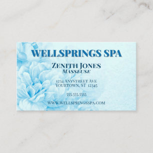 Blue Flower Spa Massage Business Card