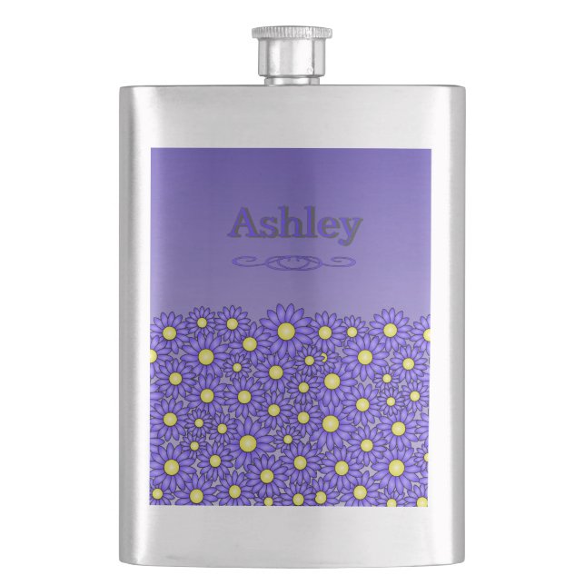 Blue Flower Stainless Steel Flask (Front)