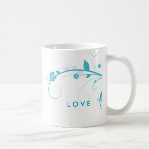 Blue Flower Swirls coffee mug