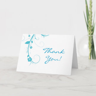 Blue Flower Swirls Greeting Card