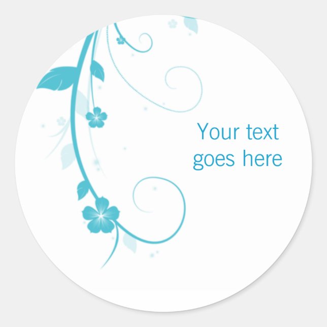 Blue Flower Swirls stickers (Front)