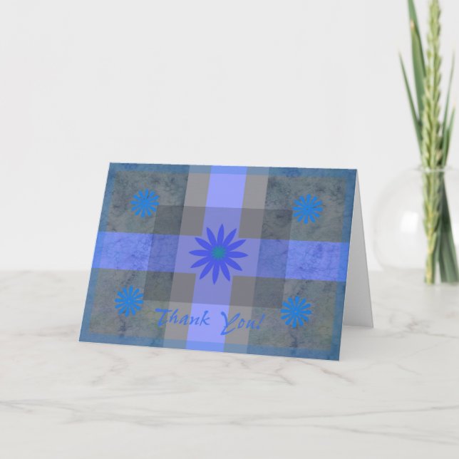 Blue Flower Thank You Card (Front)