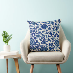 Blue Flower Vintage Pattern Cushion