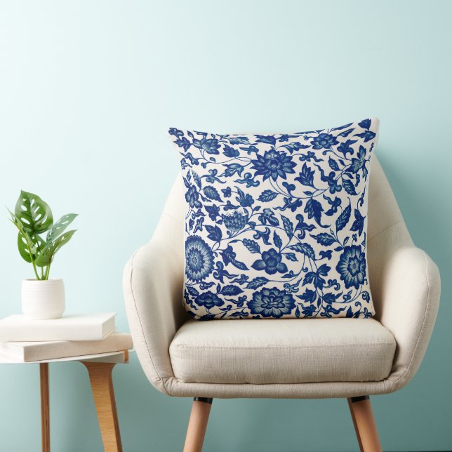 Blue Flower Vintage  Pattern Cushion (Chair)