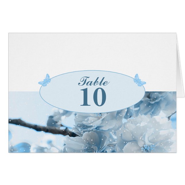 Blue Flower Wedding Invitation (Front Horizontal)