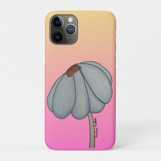 Blue Flower with pink background Case-Mate iPhone Case (Back)