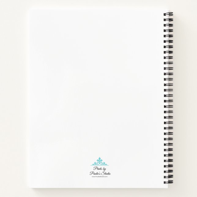 Blue Flower with pink background Notebook (Back)