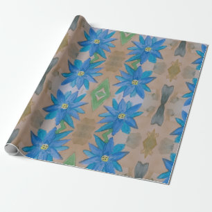Blue Flower Wrapping Paper