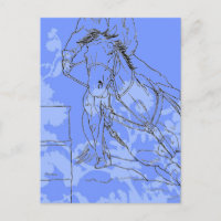 Blue Flowered Barrel Racer