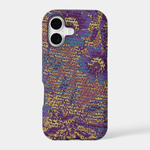 Blue flowers against leaf camouflage pattern