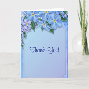 Blue Flowers All Ocassion Thank You Note Card