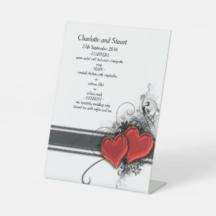 Blue Flowers and Butterflies Menu Pedestal Sign