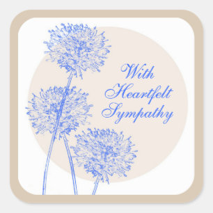 Blue Flowers and Tan Circles Sticker