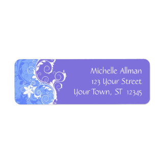 Blue Flowers Avery Label