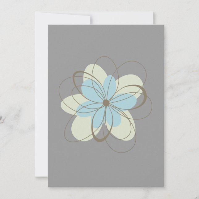 Blue Flowers Baby Shower Invitation (Front)