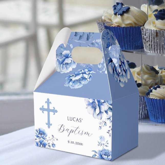 Blue Flowers Baptism Favour Box (Creator Uploaded)