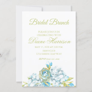 Blue Flowers Bridal Shower Invitation