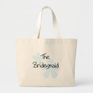Blue Flowers Bridesmaid Large Tote Bag