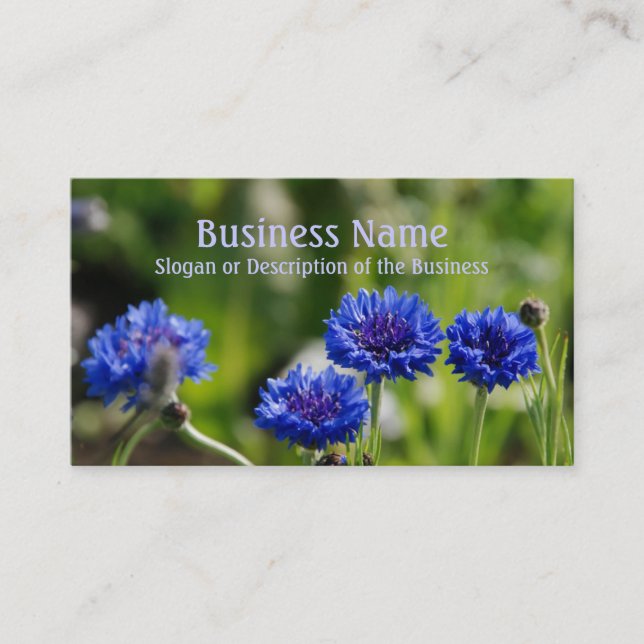 Blue Flowers Business Card (Front)