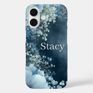 Blue Flowers & Clouds iPhone 16 Case