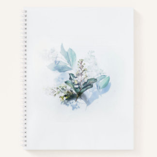 Blue Flowers College Ruled Notebook