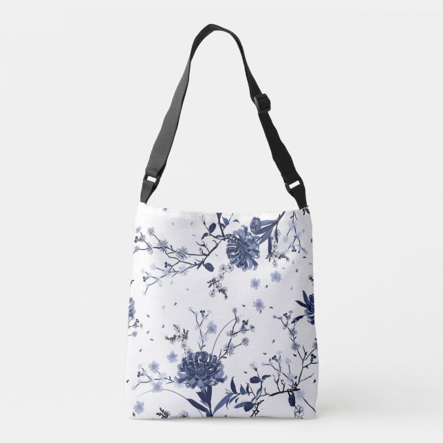 Blue flowers crossbody bag (Back)