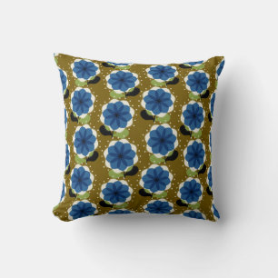 Blue flowers cushion