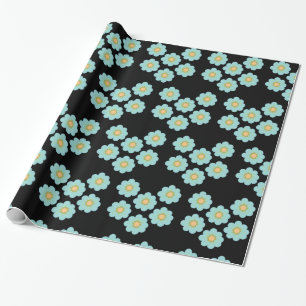 Blue Flowers Daisy Blossoms  Wrapping Paper