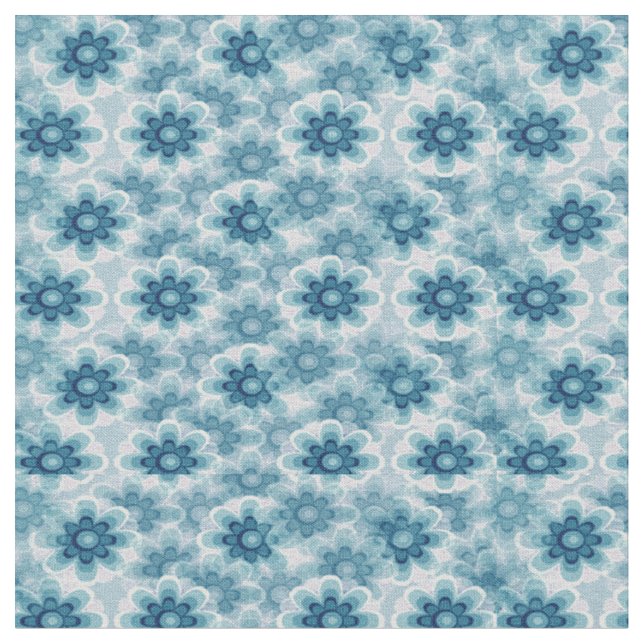 Blue Flowers Fabric (Close Up)