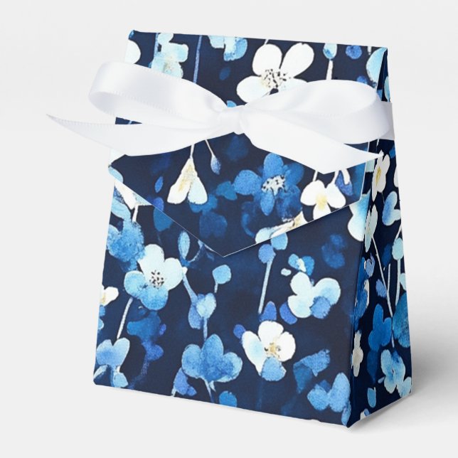 Blue Flowers Favour Box (Front Side)