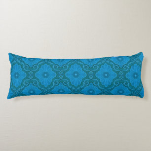 "Blue flowers” floral arabesque pattern Body Cushion