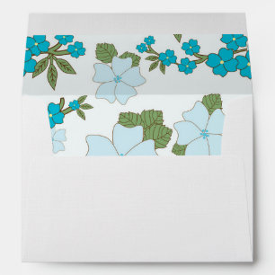 Blue Flowers, Floral Pattern, Pattern Of Flowers Envelope