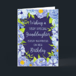 Blue Flowers Granddaughter Birthday Card<br><div class="desc">Birthday card for granddaughter with pretty blue spring flowers and thoughtful verse.</div>