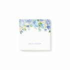 Blue Flowers hydrangea Personalised Post-it Notes
