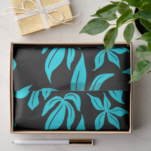 Blue Flowers Illustrated Pattern Tissue Paper